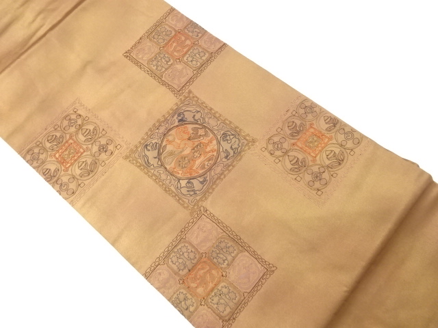JAPANESE NAGOYA OBI / EMBROIDERY / FLORAL SARASA